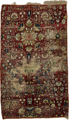 Antique Distressed Kerman Carpet