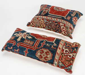 Pair of Antique Caucasian Carpet Pillows