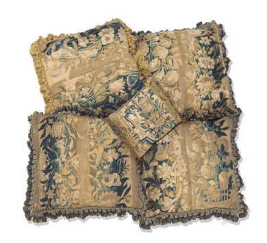 Suite of Antique 17th Century Flemish Tapestry Pillows