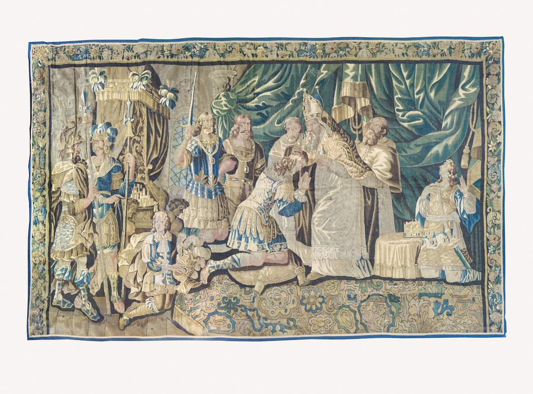 Antique 17th Century Brussels Religious Tapestry