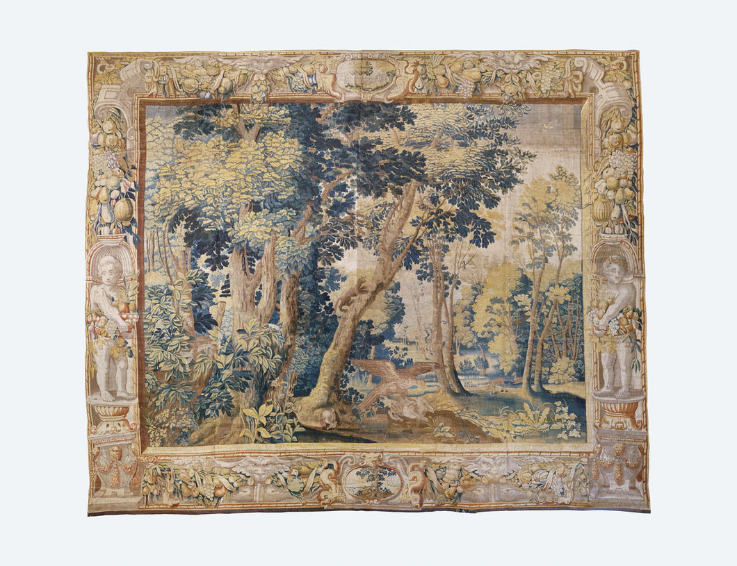 Antique Late 17th Century Franco-Flemish Verdure Tapestry