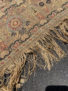 Antique Kayseri Silk & Metallic Thread Tapestry/ Carpet