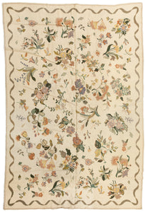Antique Portuguese Needlepoint Carpet