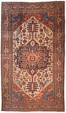 Antique Serapi Oversize Carpet