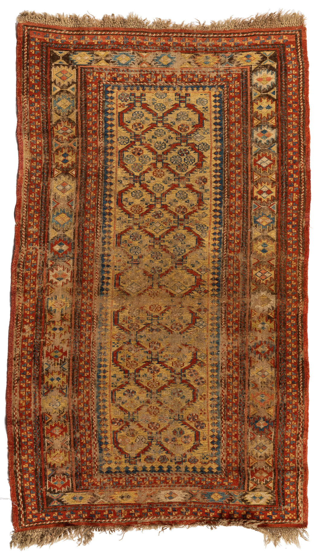 Antique Distressed Soumak Carpet