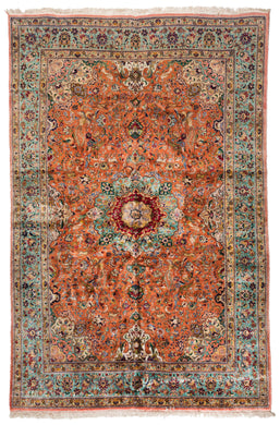 Antique Tabriz Silk Carpet