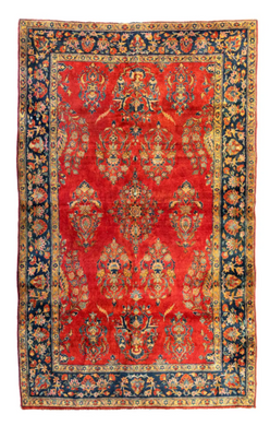 Antique Manchester Wool Kashan Carpet