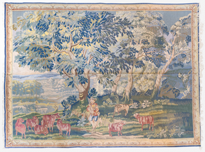 Antique Late 19th/ Early 20th Century Aubusson Landscape Tapestry