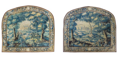 Pair of Antique 17th Century Flemish Verdure Tapestries