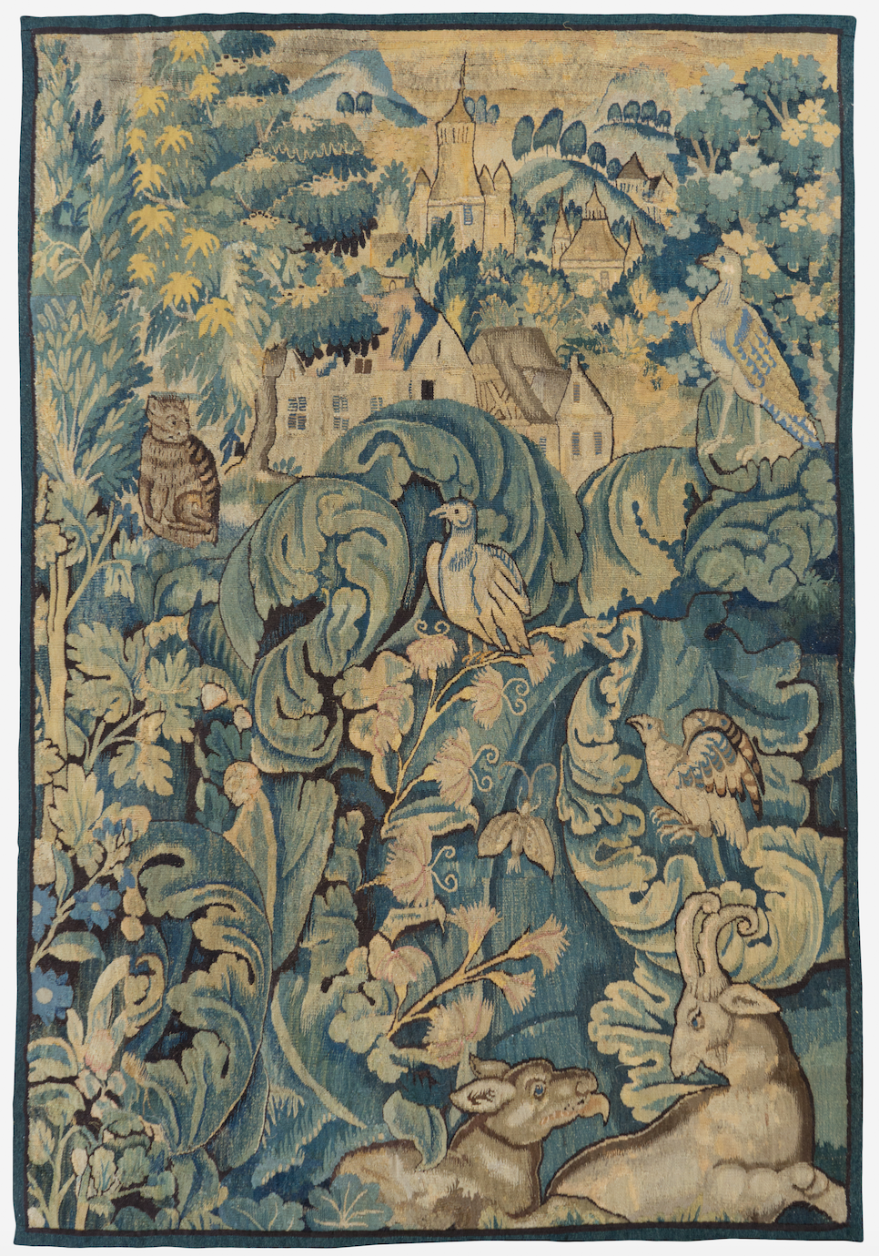 Antique 16th Century Feuilles de Choux Verdure Tapestry