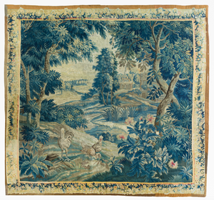 Antique 18th Century Baroque Flemish Verdure Tapestry