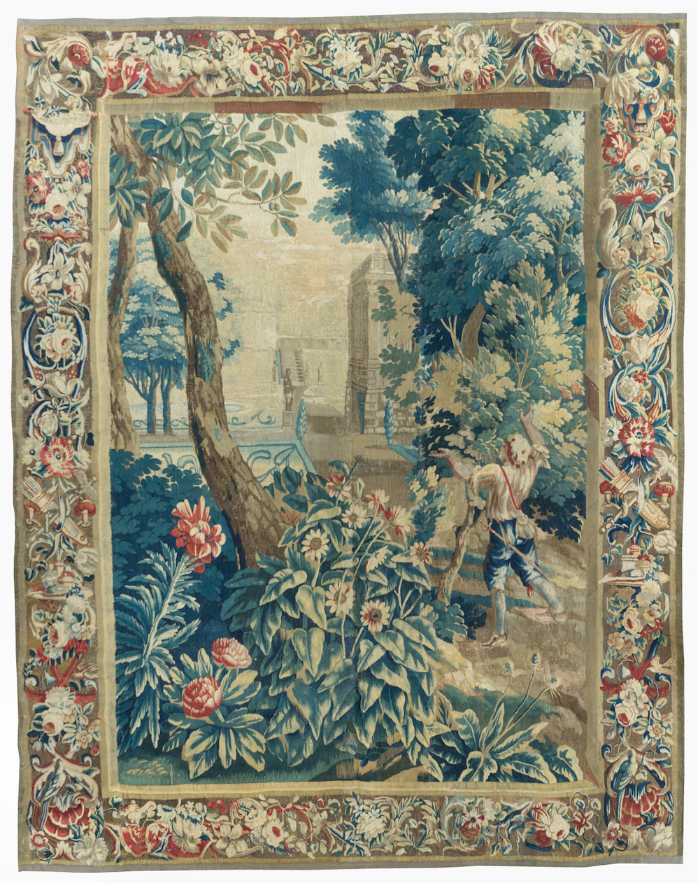 Antique Early 18th Century Baroque Flemish Verdure Tapestry
