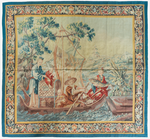 Antique Early 20th Century Chinese Aubusson Tapestry