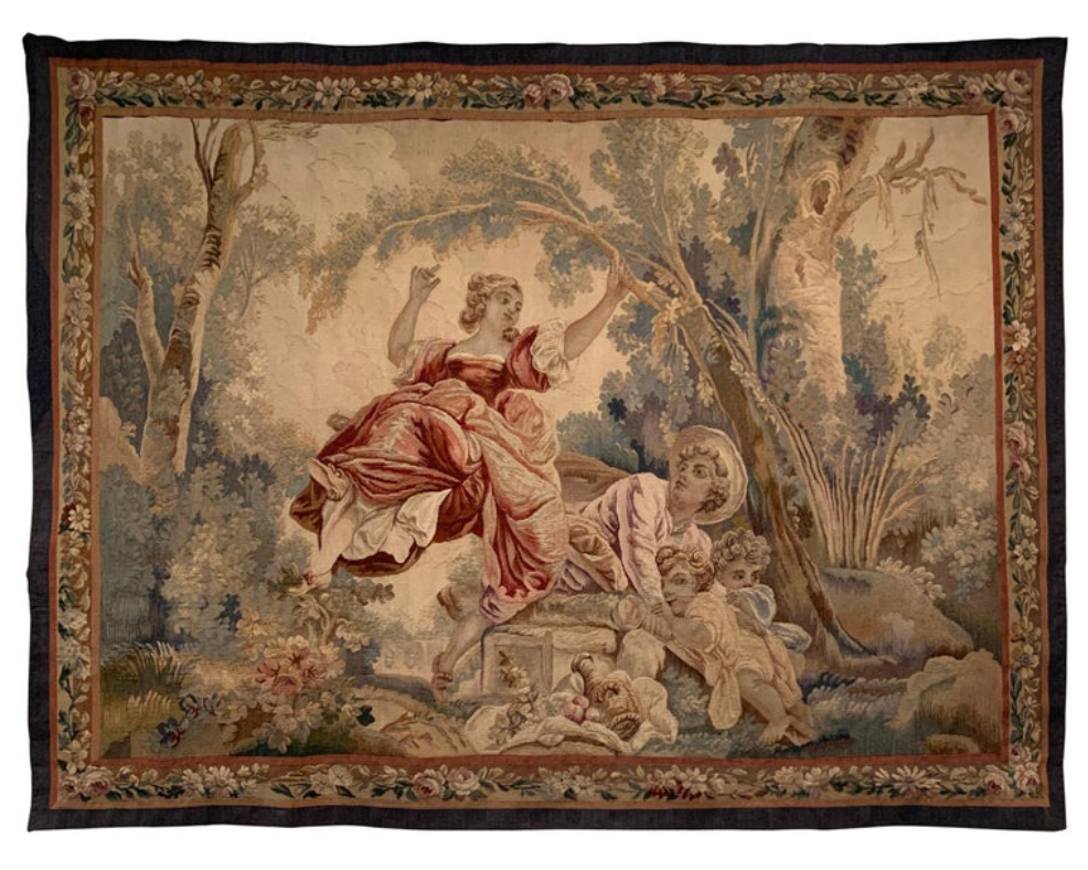 Antique 19th Century French Aubusson Tapestry